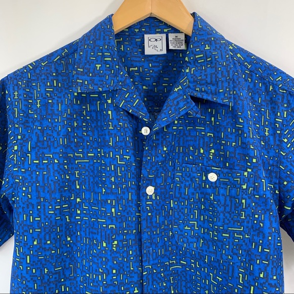 OP Other - OP ocean Pacific 90'a Vintage Neon Blue Men's Button Down Shirt Size Medium